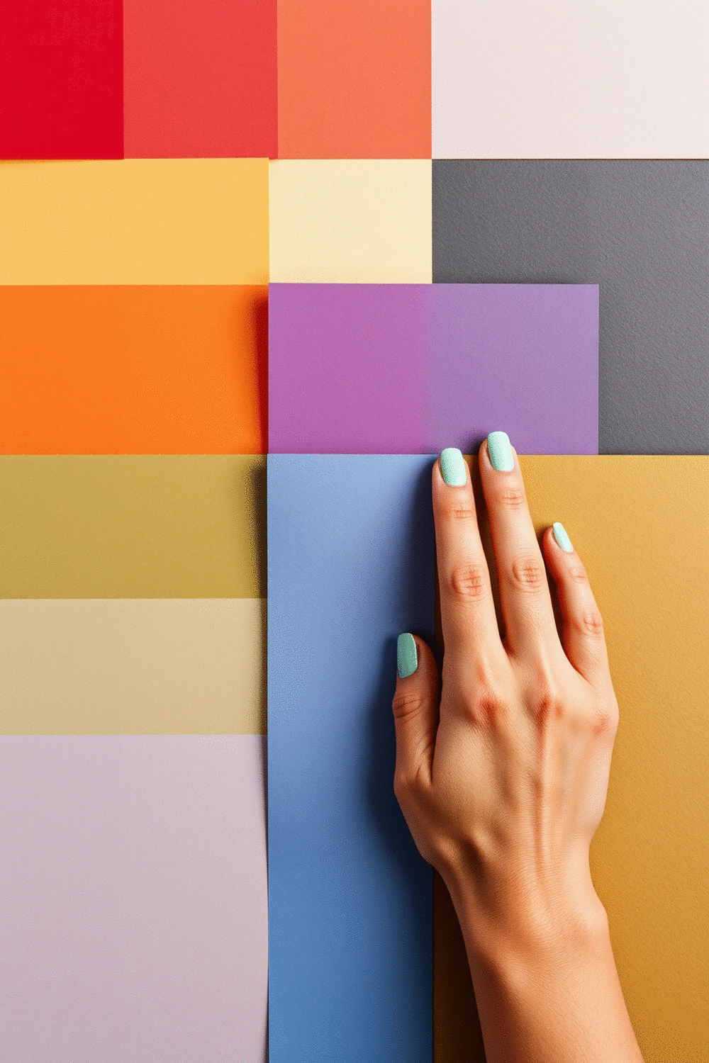 Abstract color swatches arranged in a gradient, illustrating psychological effects of colors