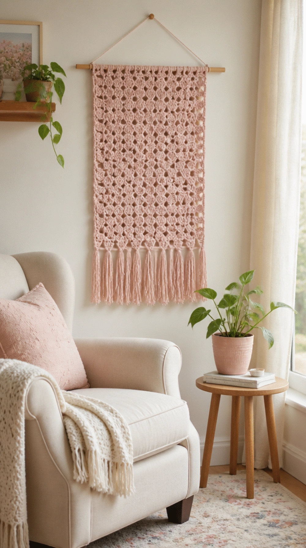 Basic Crochet Wall Hanging Pattern Using a Single Stitch Repeat
