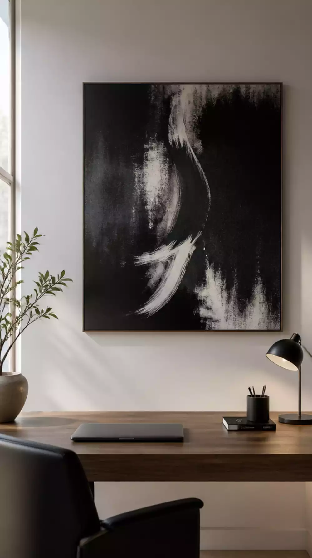 Why a Single Calm Print Is the Best Home Office Wall Art for Deep Focus