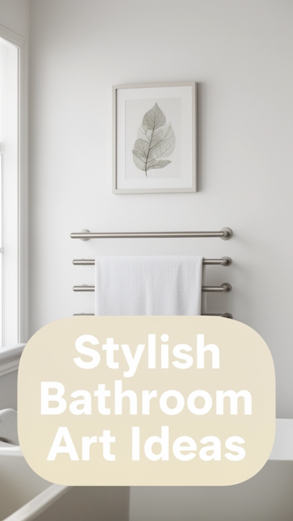 Small Framed Art Print That Fits Above a Bathroom Towel Rail